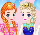 Baby Elsa with Anna Dress up 