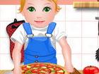 Baby Juliet Cooking Pizza